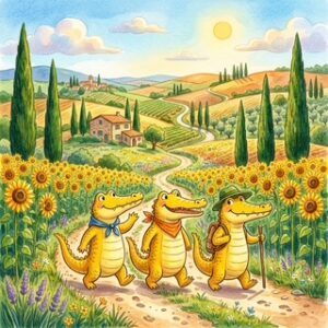 Migration des crocodiles jaunes